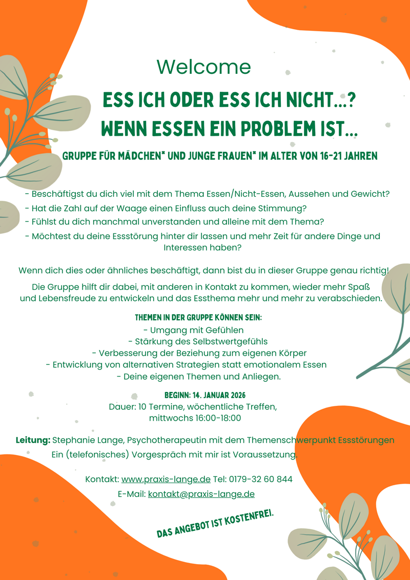 Flyer Ess ich oder ess ich nicht...? Wenn Essen ein Problem ist...